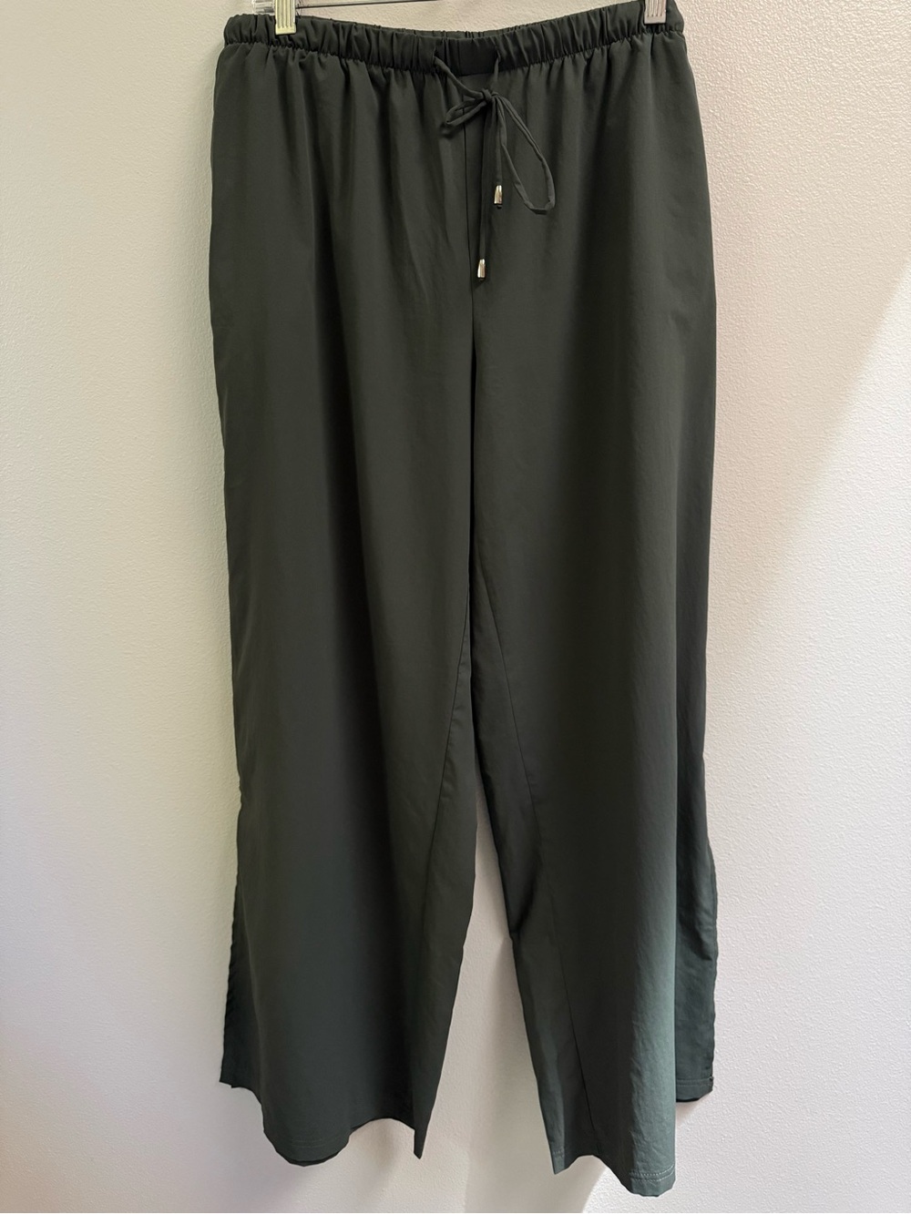 Coolibar Olive Drawstring Wide-Leg Coverup Pants
